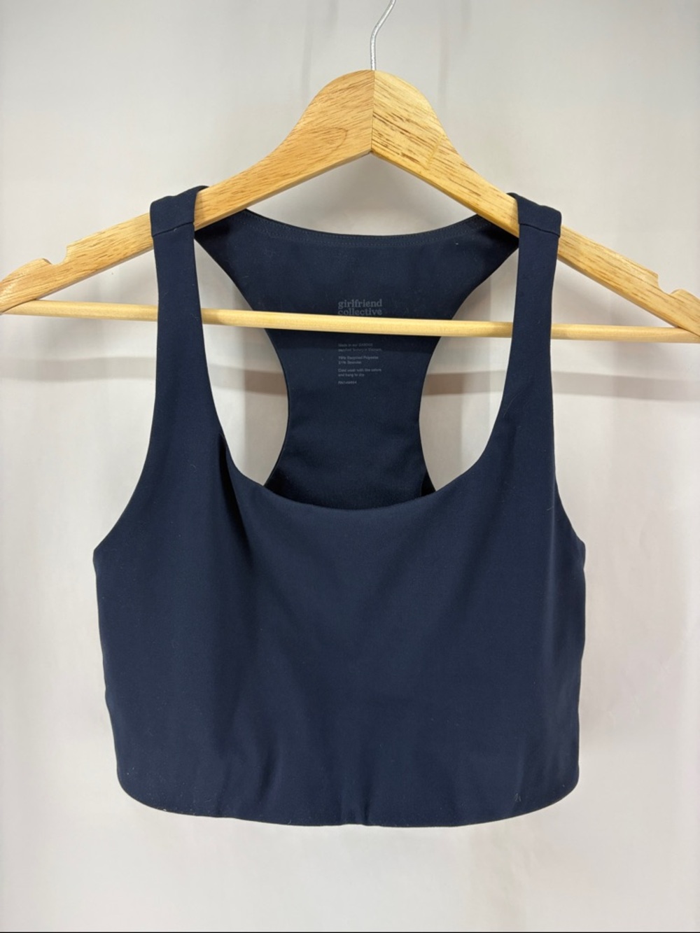 girlfriend collective Navy Racerback Sports Bra Crop